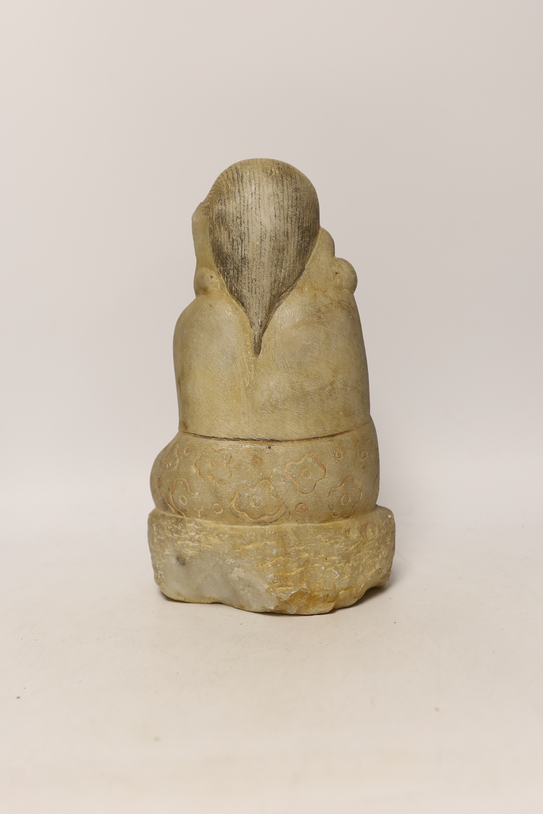 An Indian carved white marble model of a Hindu deity, 19th century, 27cm